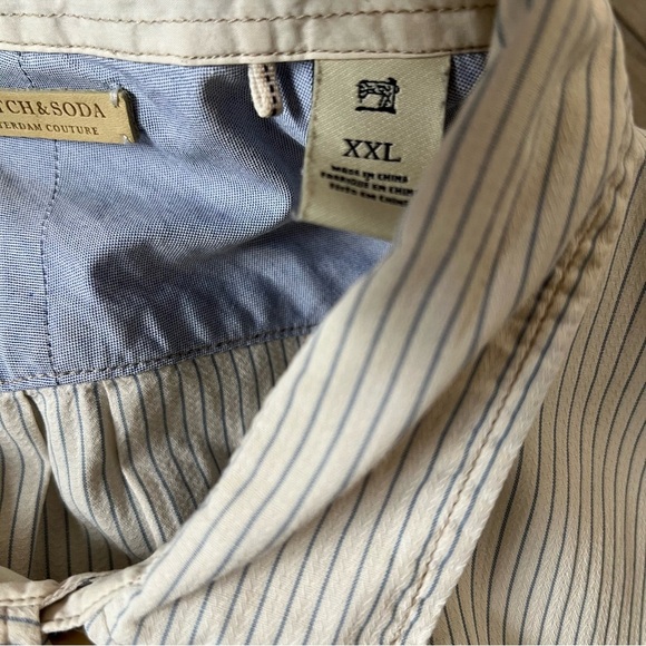 Scotch & Soda Beige Striped Button-Down Shirt - Picture 6 of 8
